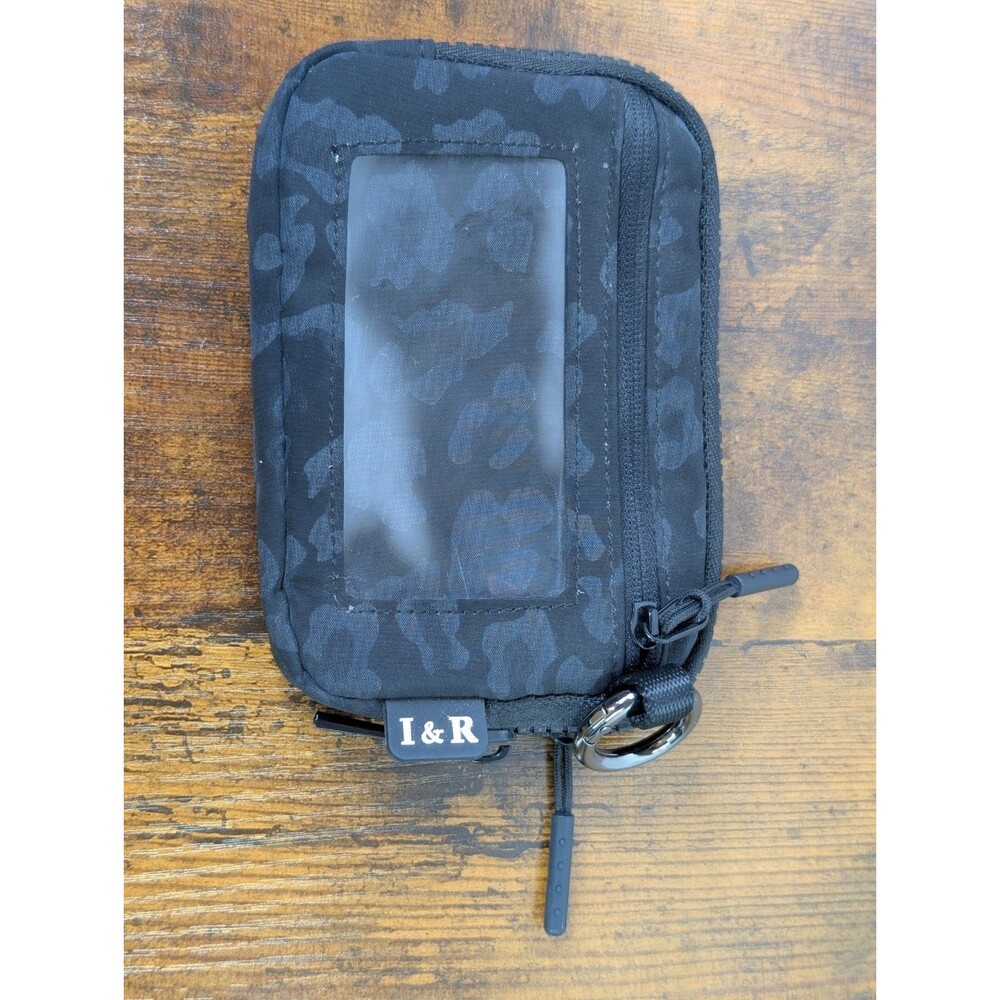 I&R Iris & Rainbow Trio Wallet Zipper Wallet Bag Black Leopard Print